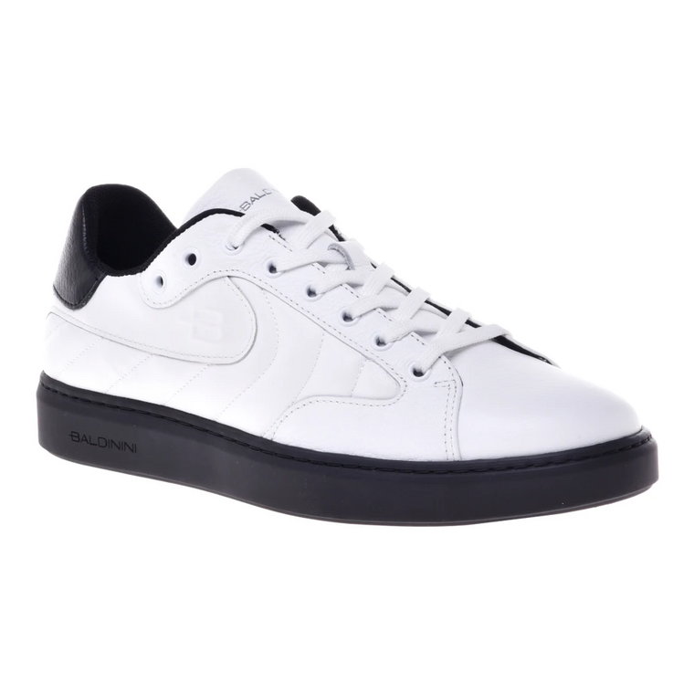 Trainers in white calfskin Baldinini