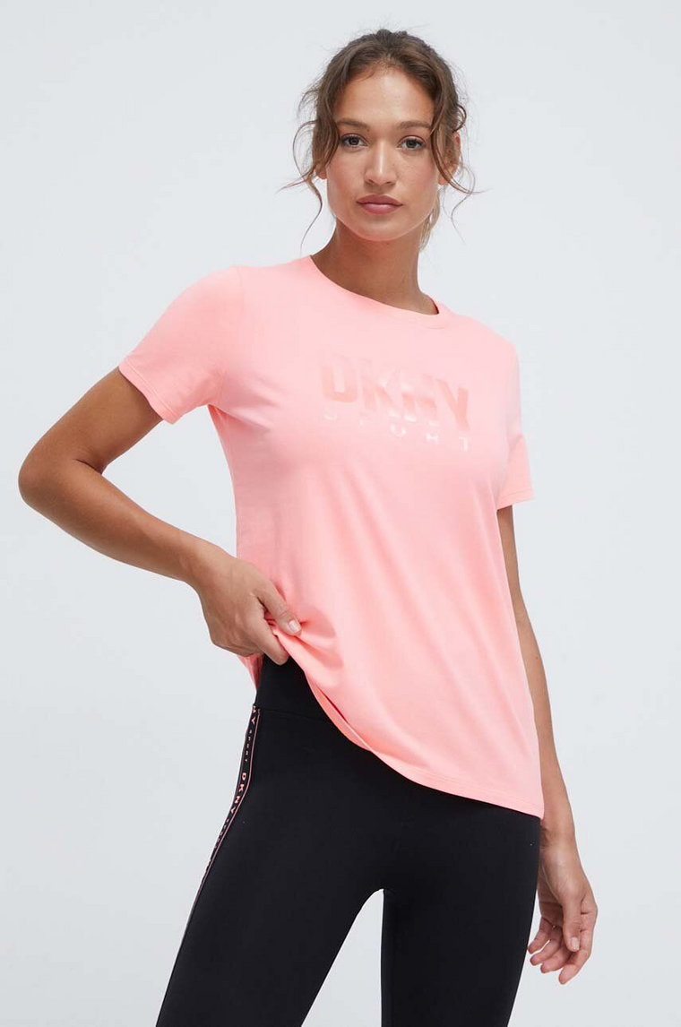 Dkny t-shirt damski kolor różowy DP3T9676