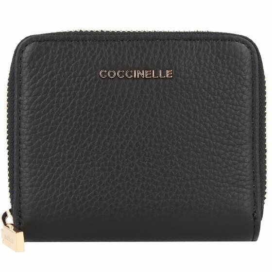 Coccinelle Metallic Soft Portfel Skórzany 11 cm noir