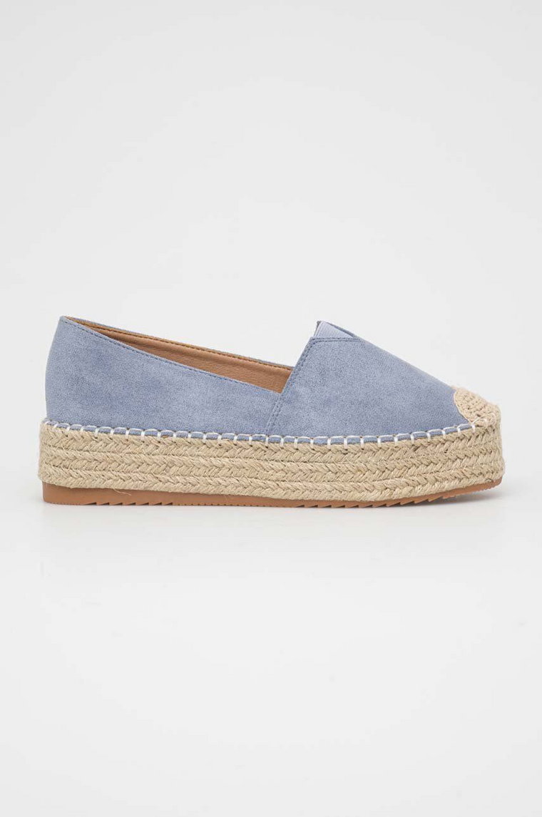 Answear Lab espadryle kolor niebieski na platformie