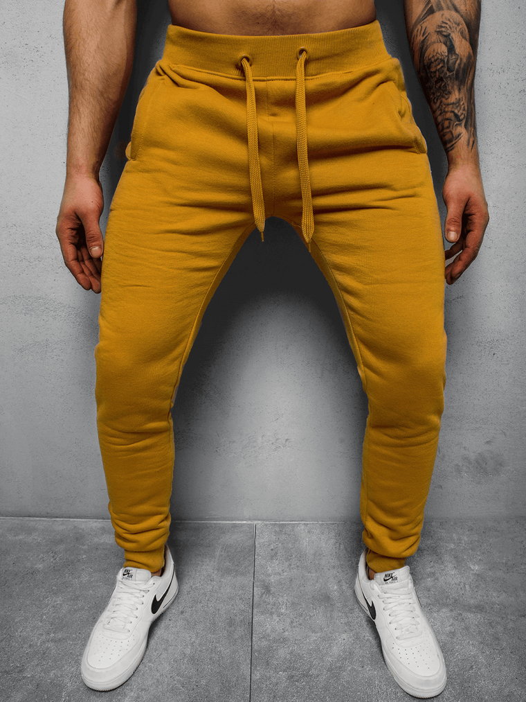 Spodnie dresowe męskie camelowe OZONEE JS/XW01Z