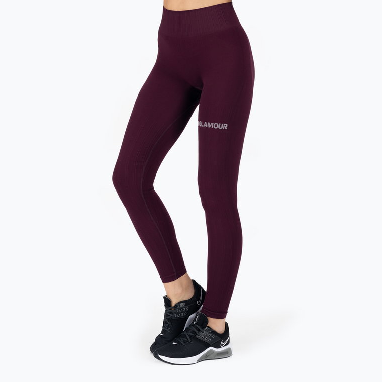 Legginsy treningowe damskie Gym Glamour Push Up grape