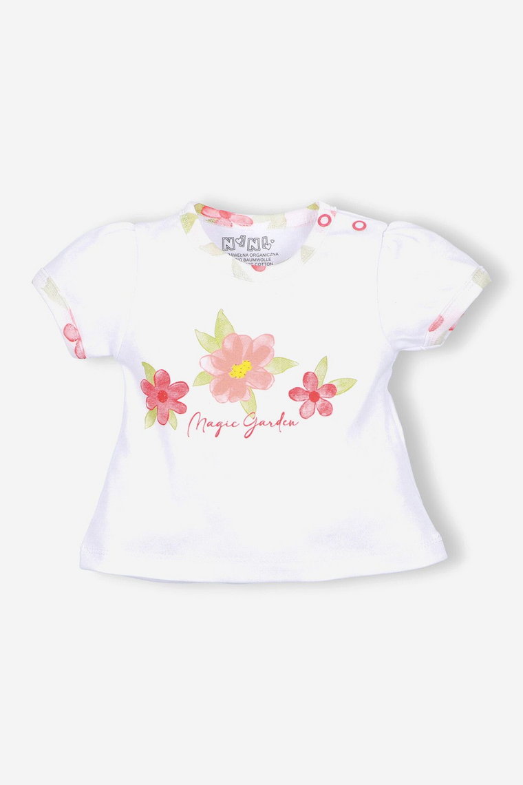 T-shirt niemowlęcy z bawełny organicznej dla dziewczynki