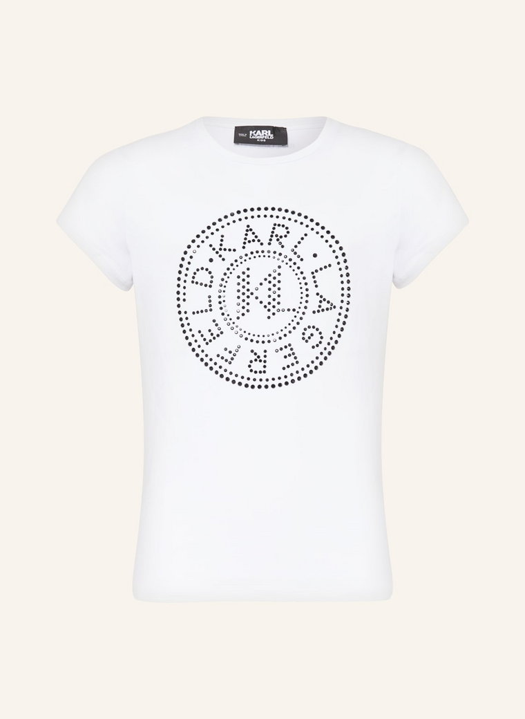 Karl Lagerfeld Kids T-Shirt Z Obszyciem Ozdobnymi Kamykami weiss