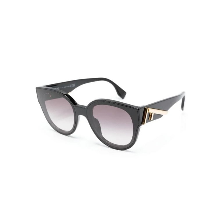 Czarne okulary przeciwsłoneczne z akcesoriami Fendi