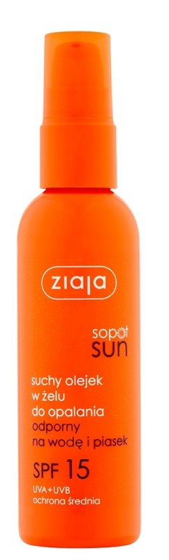 ZIAJA SOPOT Sun Suchy olejek w żelu SPF15  90ml    sezon 2019