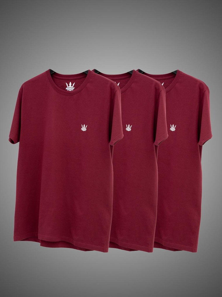 Zestaw 3 T-Shirtów Jigga Wear Mini Crown Bordowych
