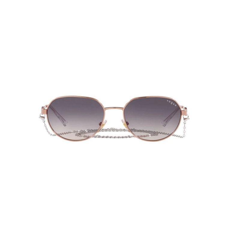 Rose Gold Sunglasses with Pink Shaded Lenses Vogue