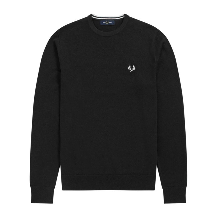 Klasyczny Sweter męski z okrągłym dekoltem Fred Perry