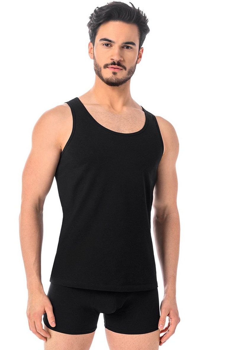 Czarny podkoszulek męski tank top Eli, Kolor czarny, Rozmiar 3XL, Teyli