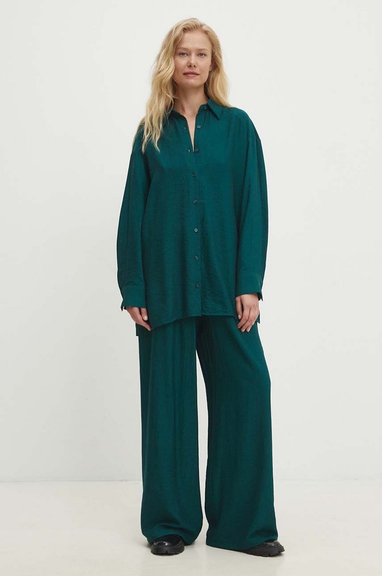 Answear Lab koszula i spodnie kolor zielony