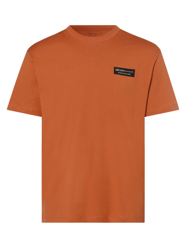 Tom Tailor Denim - T-shirt męski, pomarańczowy