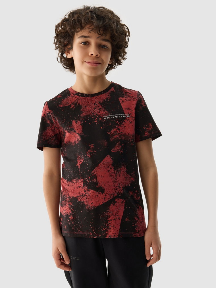 T-shirt z nadrukiem allover chłopięcy - czerwony