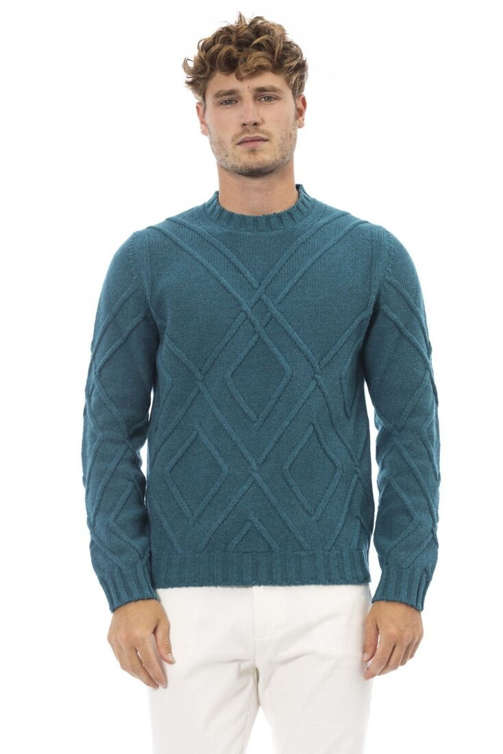 Swetry marki Alpha Studio model AU7441CE kolor Niebieski. Odzież męska. Sezon: