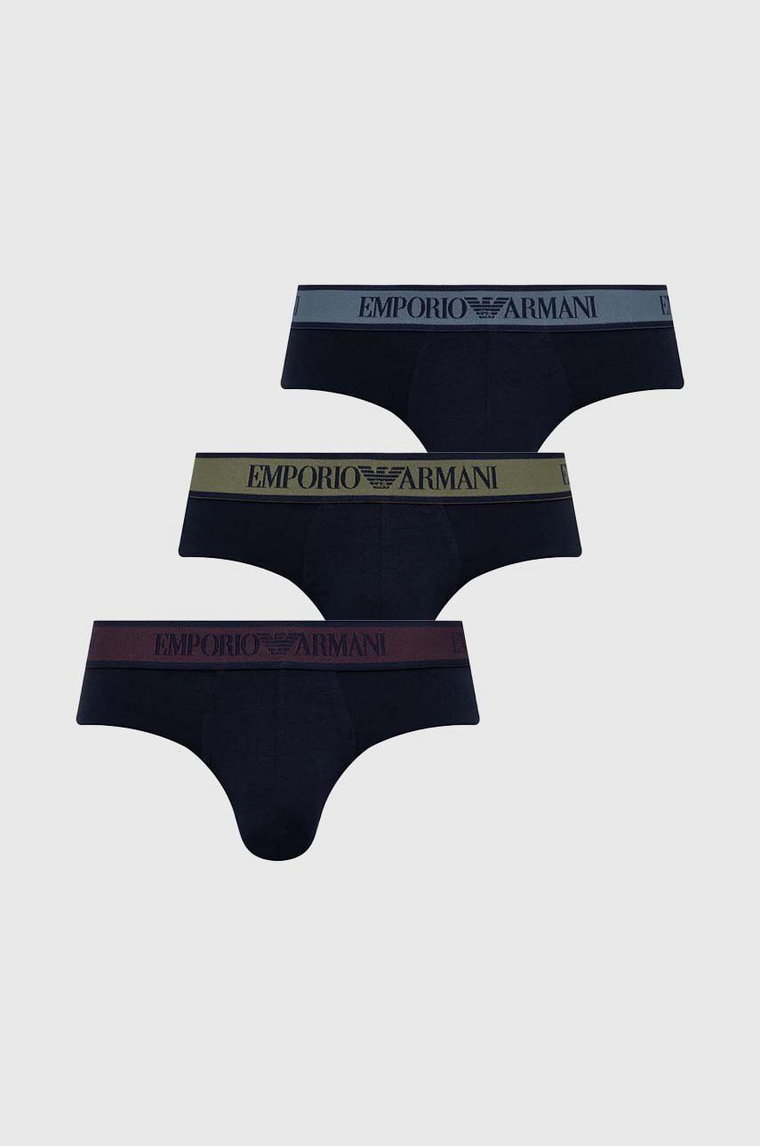 Emporio Armani Underwear slipy 3-pack męskie kolor granatowy 111734 4F717