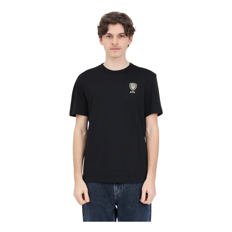 Czarne T-shirty i Pola z nadrukiem logo Blauer
