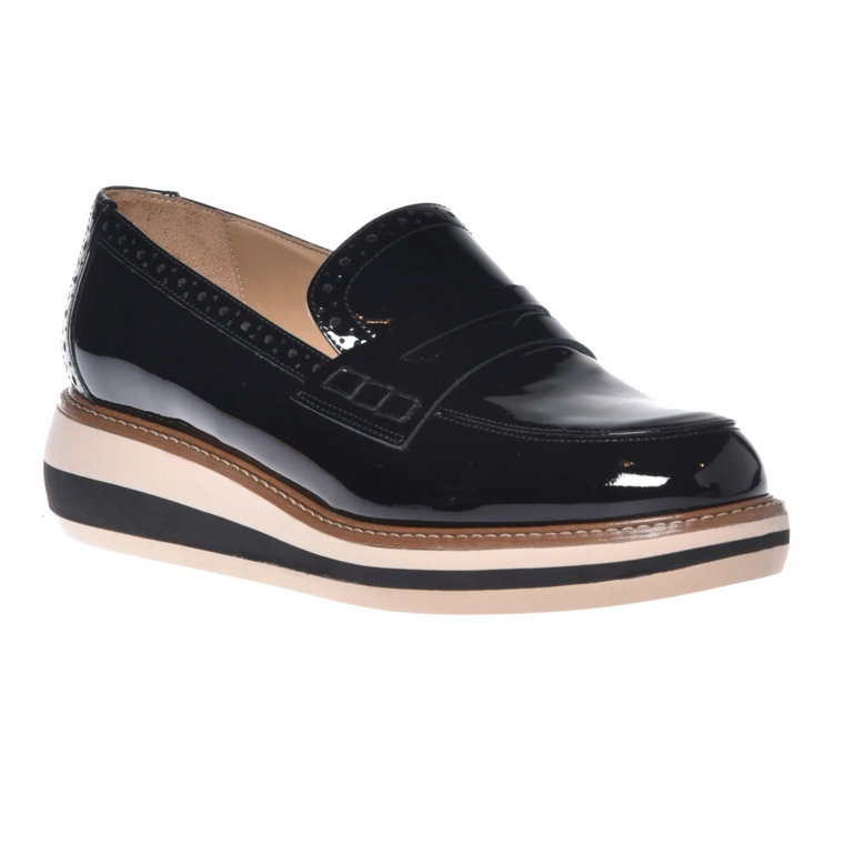 Black calfskin loafers Baldinini