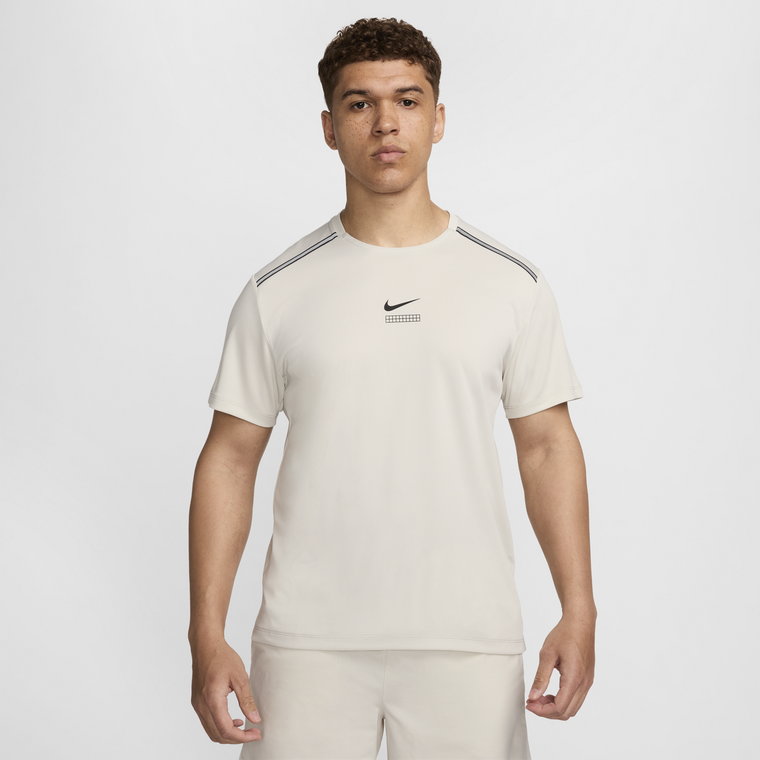 Męska koszulka z krótkim rękawem do biegania z grafiką Nike Miler - Szary