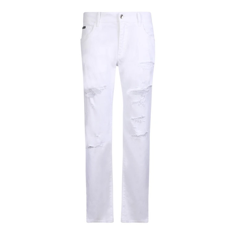 Białe Spodnie Skinny dla Mężczyzn Dolce & Gabbana