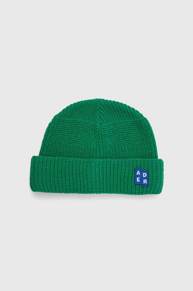 Ader Error czapka wełniana kolor zielony wełniana