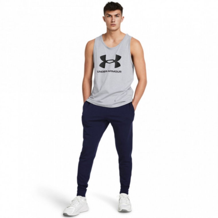 Męskie spodnie dresowe Under Armour UA Rival Terry Jogger - granatowe