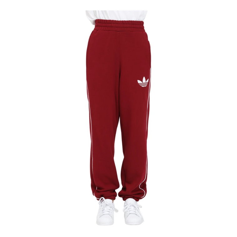 Bordowe Spodnie Sportowe dla Kobiet Adidas Originals