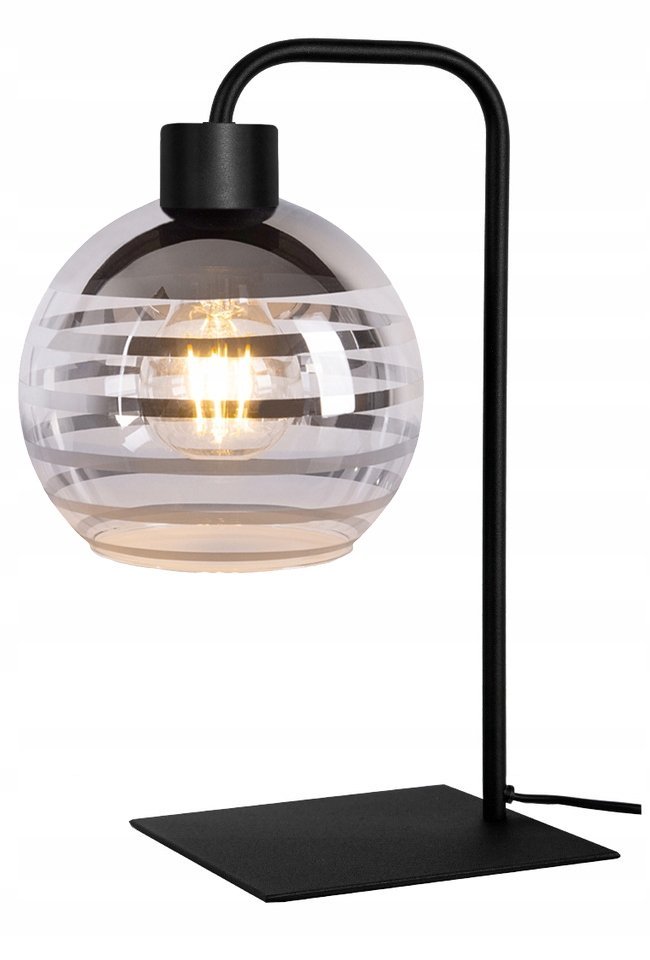 Lampka nocna biurkowa Lampa stołowa loft szklany klosz z on/off na led E27