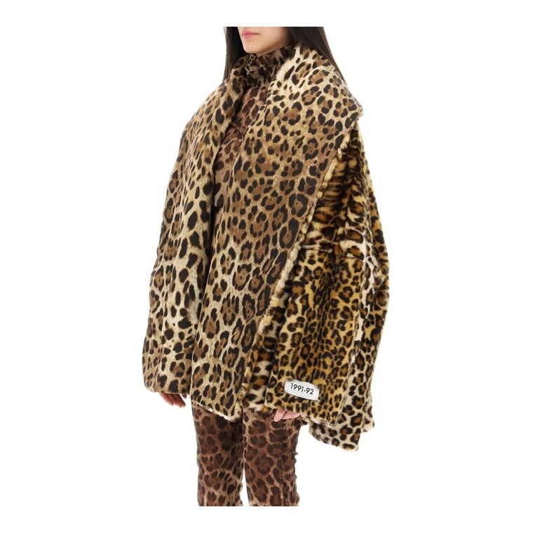 Płaszcz w panterkę z imitacji futra Dolce & Gabbana