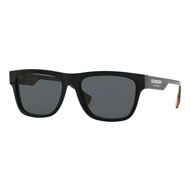 Czarne/Szare Okulary przeciwsłoneczne z B Logo Burberry