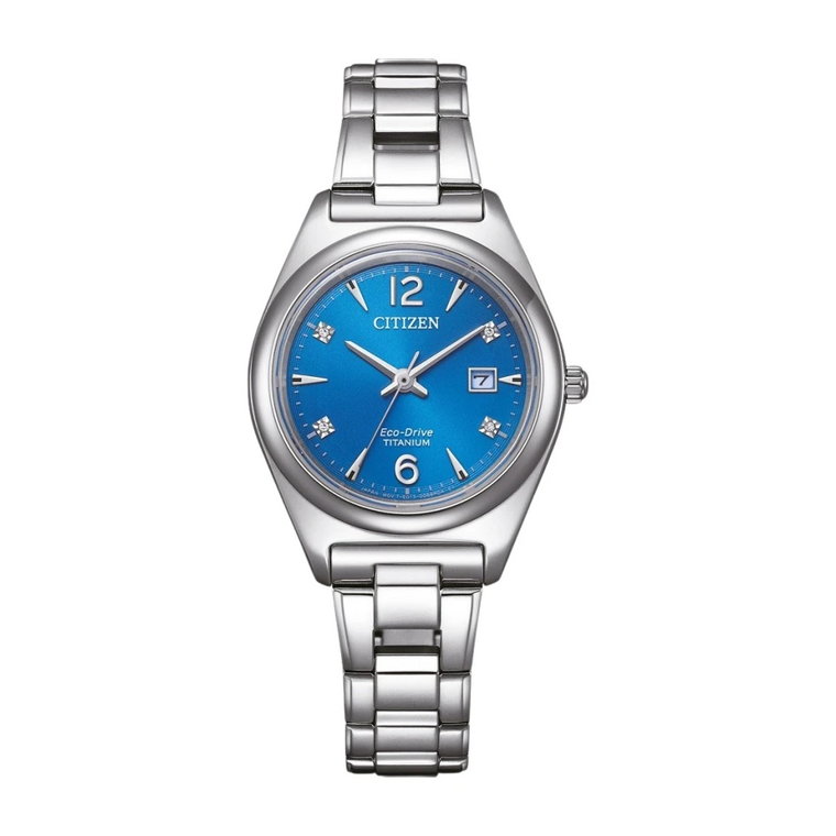 Zegarek Super Titanium z Niebieską Tarczą i Diamentami Citizen