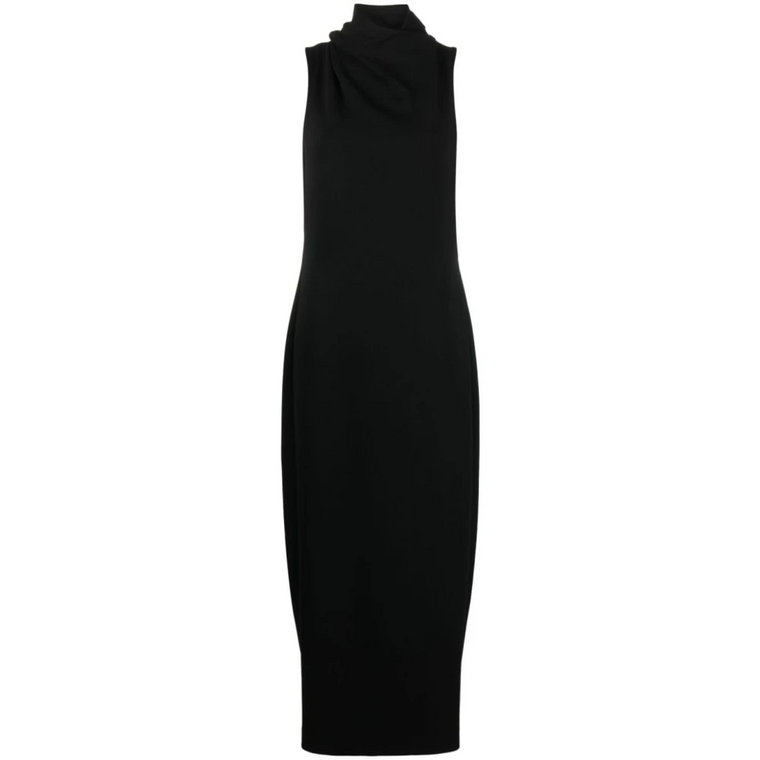 Czarna Sukienka Maxi z Dekoltem Giorgio Armani