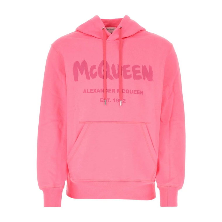 Wibrujący Różowy Bawełniany Sweter Alexander McQueen