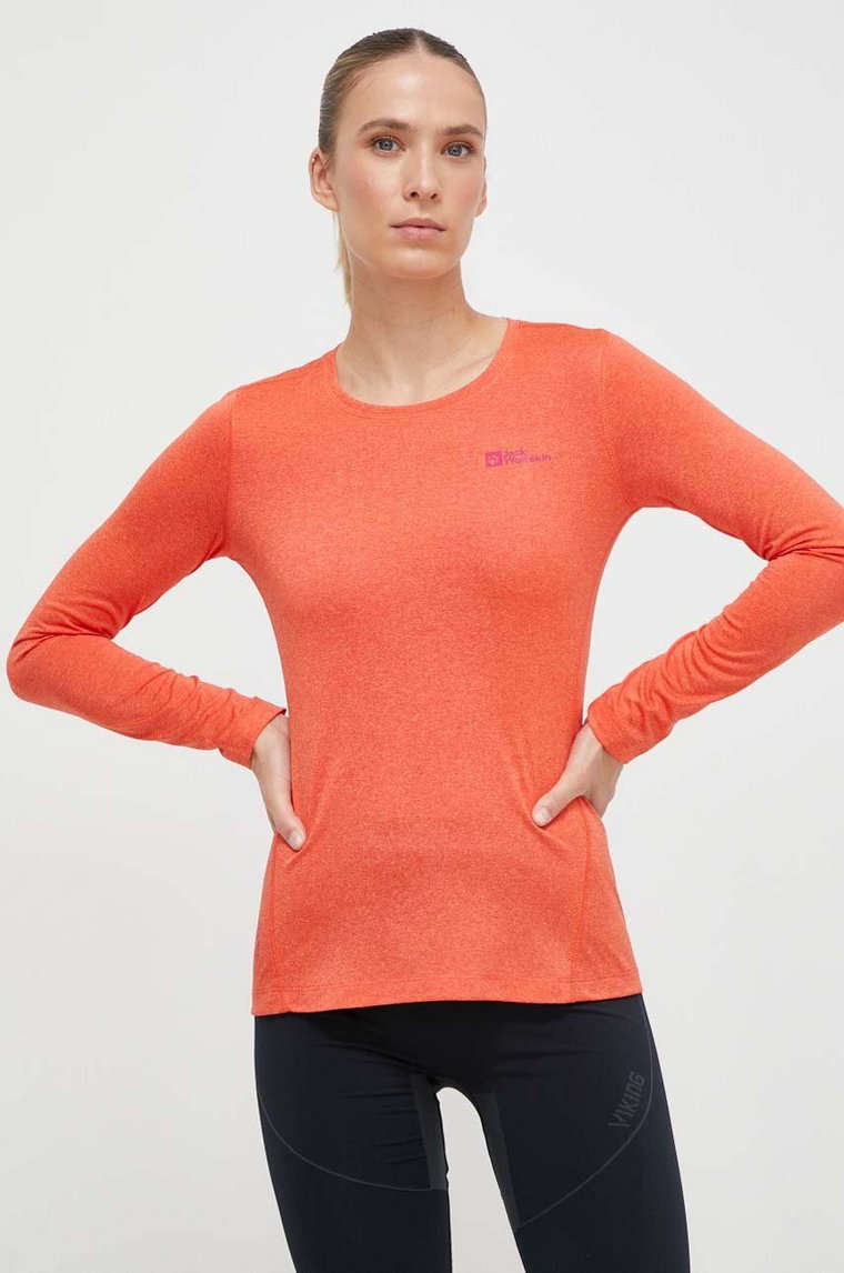 Jack Wolfskin longsleeve sportowy Sky Thermal kolor pomarańczowy