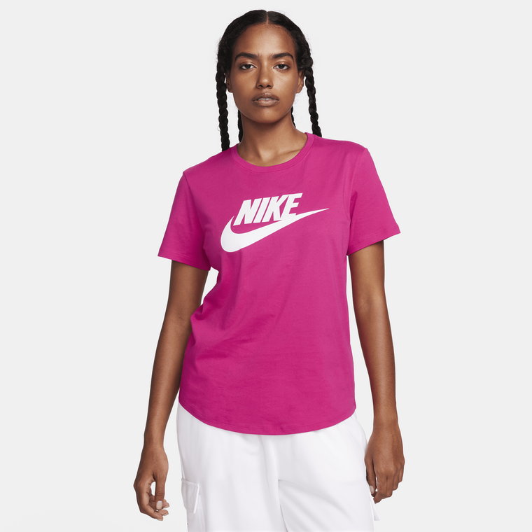 Damski T-shirt z logo Nike Sportswear Essentials - Szary