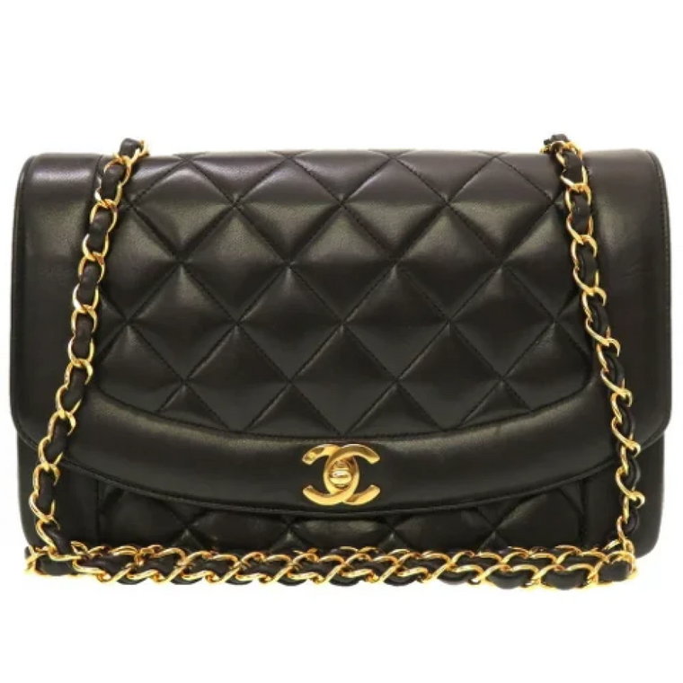 Używana Czarna Skórzana Torba Chanel Flap Chanel Vintage