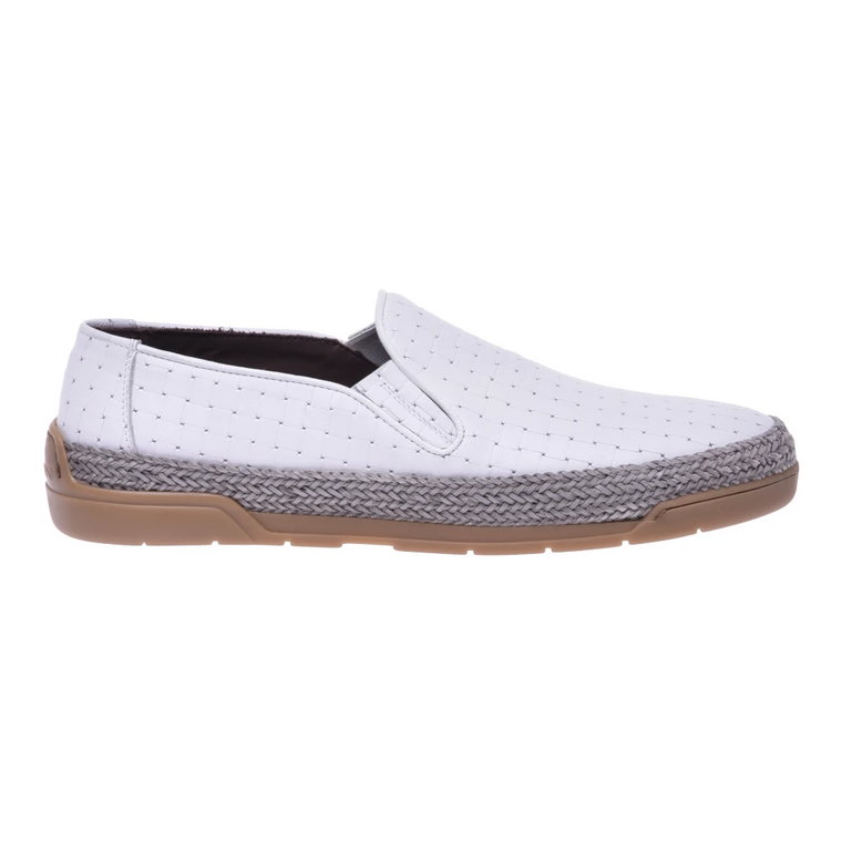 Slip ons in white woven leather Baldinini