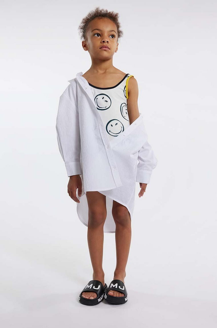 Marc Jacobs sukienka bawełniana dziecięca kolor biały mini oversize