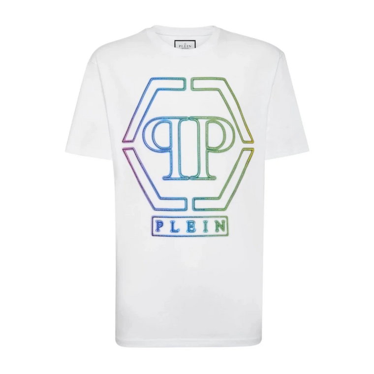 Biały Haftowany T-Shirt Philipp Plein