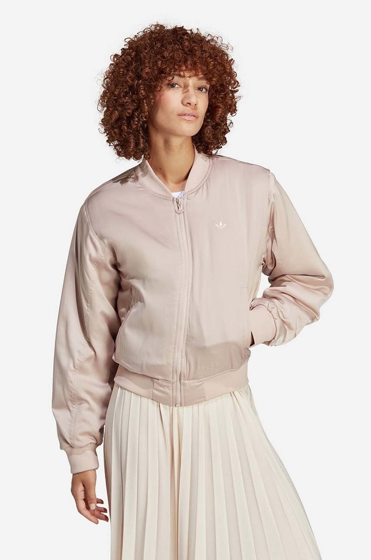 adidas Originals kurtka bomber damski kolor żółty przejściowa HA7156-BEZOWY