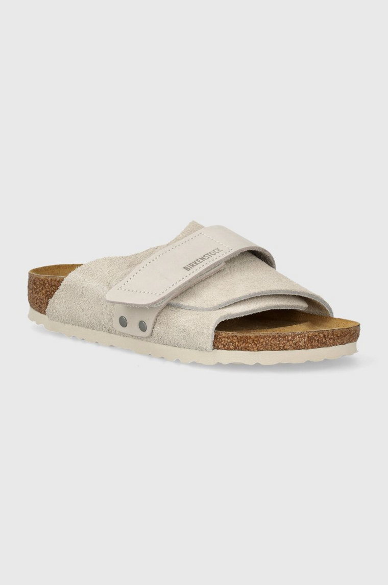 Birkenstock klapki zamszowe Kyoto damskie kolor beżowy 1024526