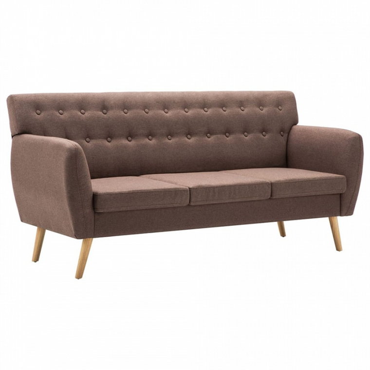 3-osobowa sofa tapicerowana tkaniną brązowa kod: V-247126