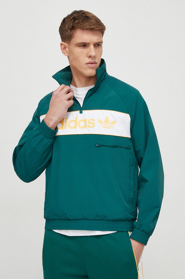 adidas Originals kurtka męska kolor zielony przejściowa oversize IS3318