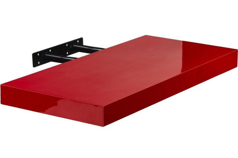 Półka Volato, czerwona z połyskiem, 110x23,5x3,8 cm