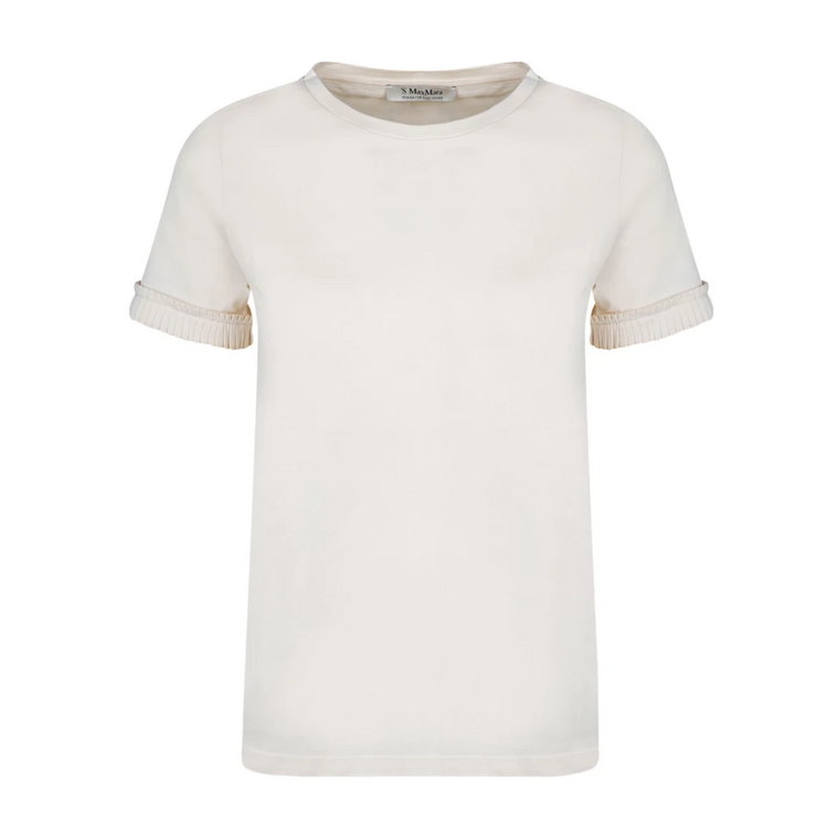 Kremowy Zmarszczony T-shirt Max Mara