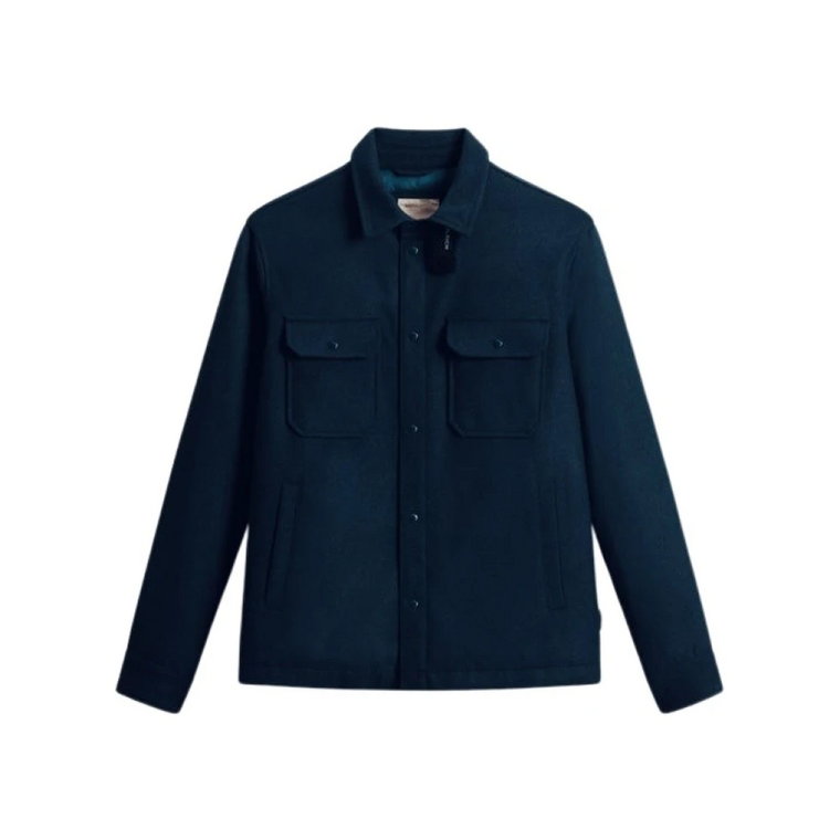 Alaskan Wool Overshirt Melton Blue Woolrich