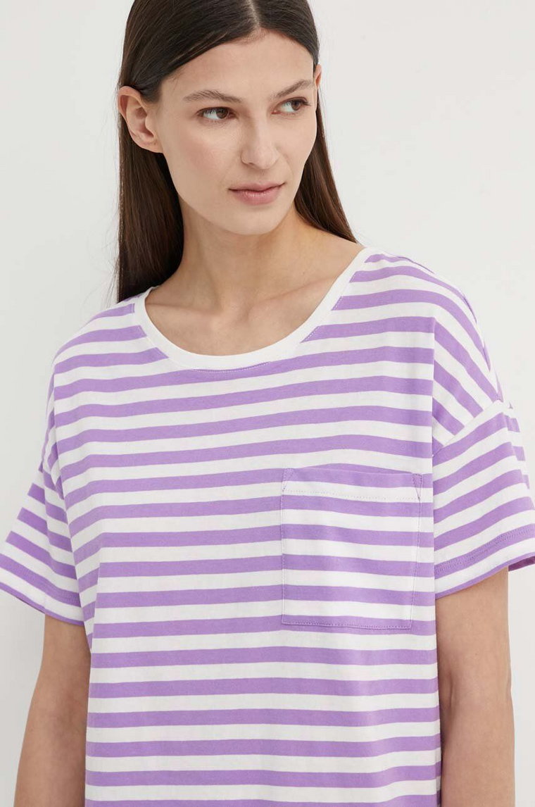 Marc O'Polo t-shirt bawełniany DENIM damski kolor fioletowy 5000005152