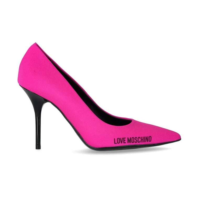 Fuchsia Lycra Pump z Logo Print Love Moschino