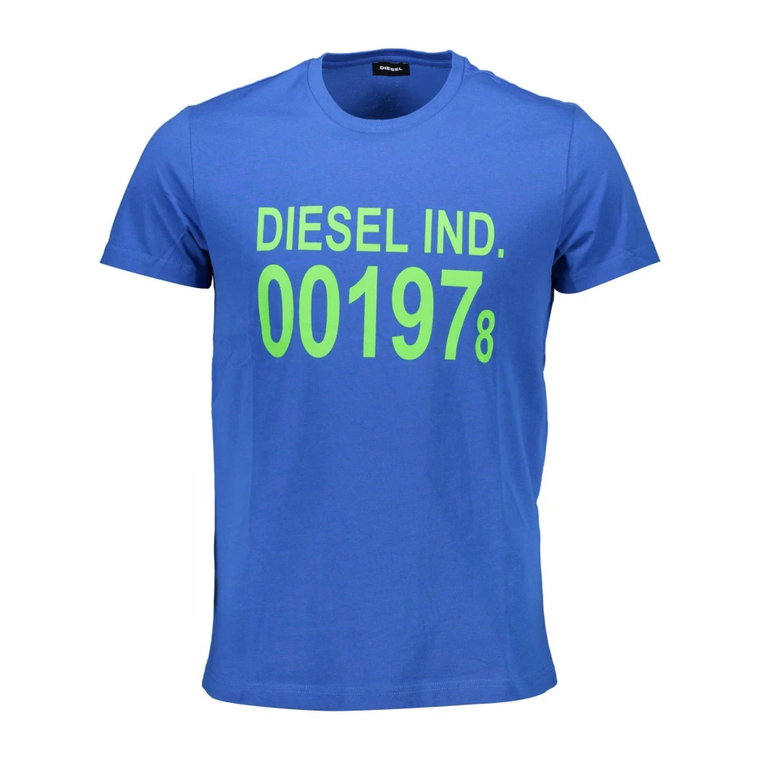 Modna Bawełniana Koszulka z Nadrukiem dla Mężczyzn Diesel