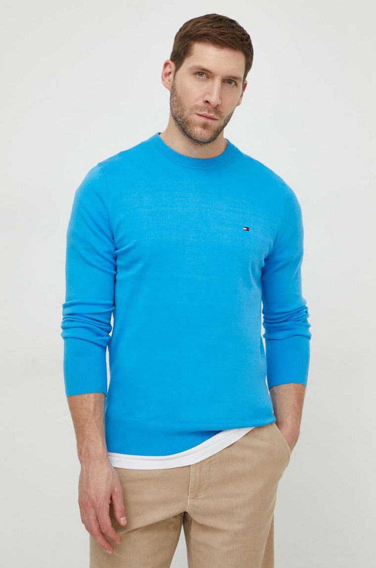 Tommy Hilfiger sweter męski kolor niebieski lekki MW0MW21316