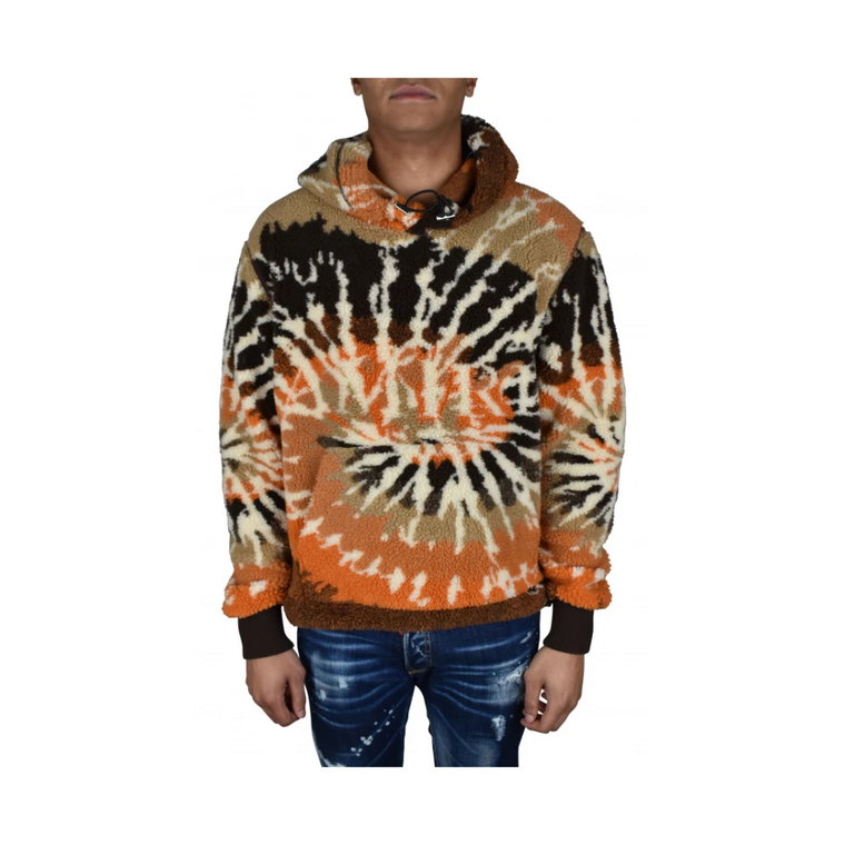 Deluxe Pomarańczowy i Brązowy Sweter w Stylu Tie-Dye Amiri